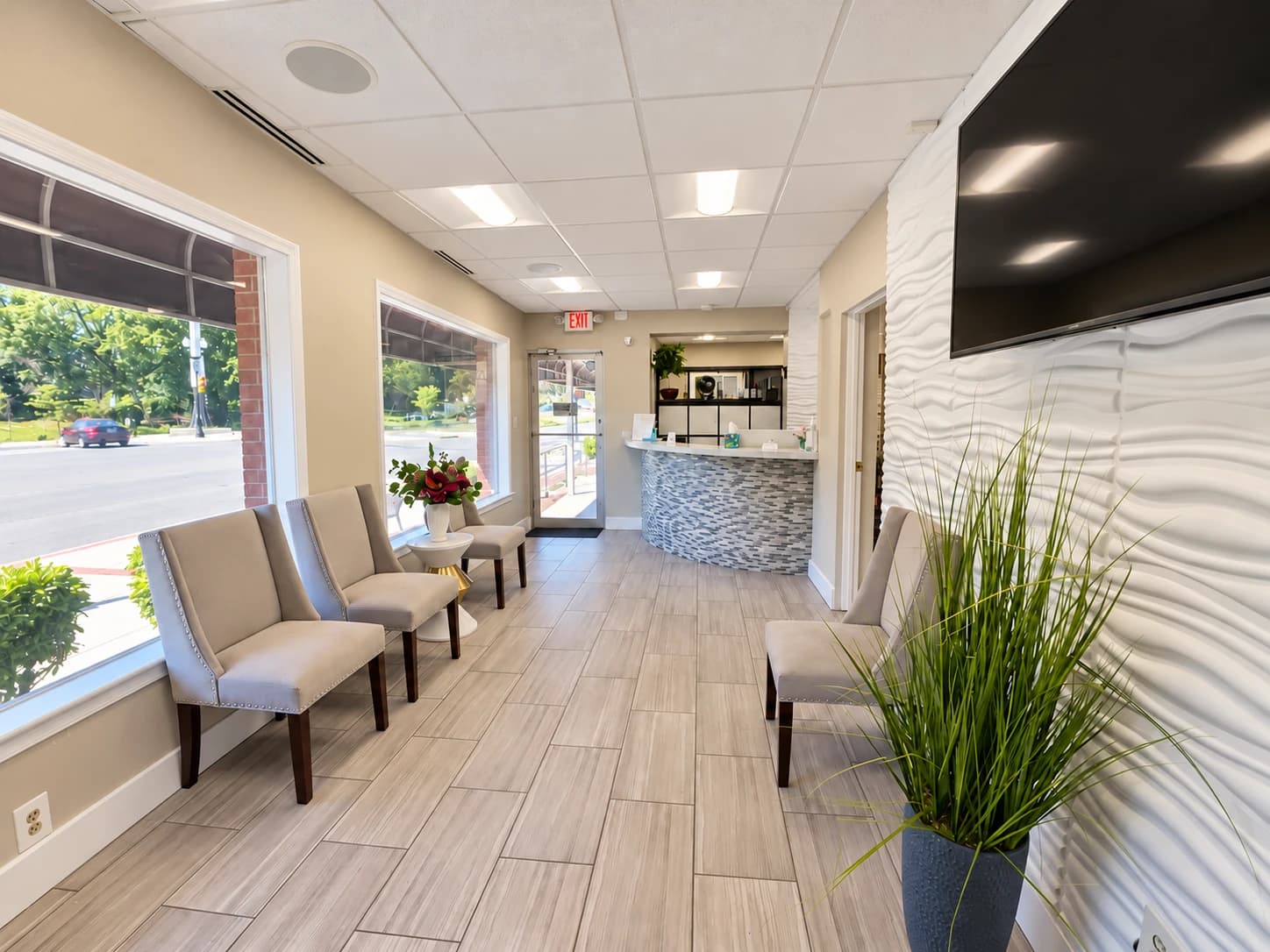 Seating in Agape Dental Studio’s waiting area